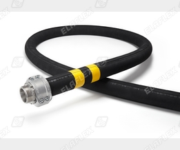 Yellow band aircraft refuelling hose, hose coupling with male thread, Spannloc aus Aluminium